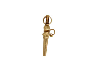 Charm antique en or 18 carats, clé de montre à Gousset, Napoléon III, trésor du XIXème siècle.