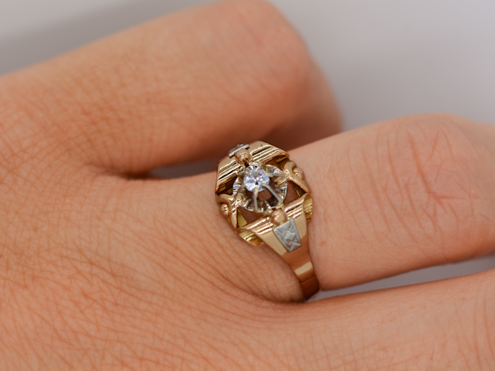Bague livre ouvert or rose et or blanc 18 carats – Image 4