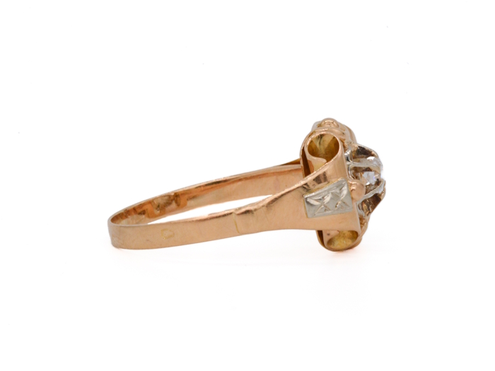 Bague livre ouvert or rose et or blanc 18 carats – Image 3