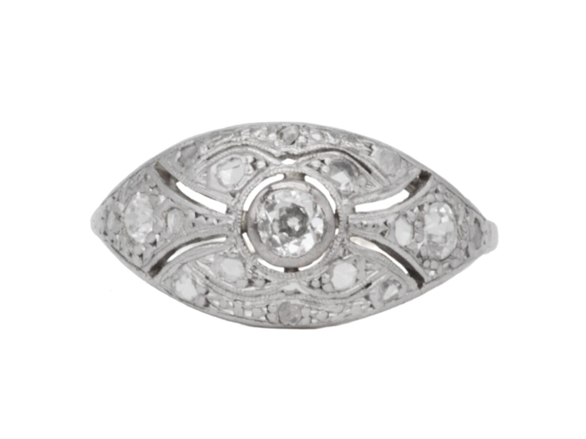 Bague Argent Massif Style Dôme Avec Arabesques Ajourées - Taille 50 (15,7mm) - Occasion