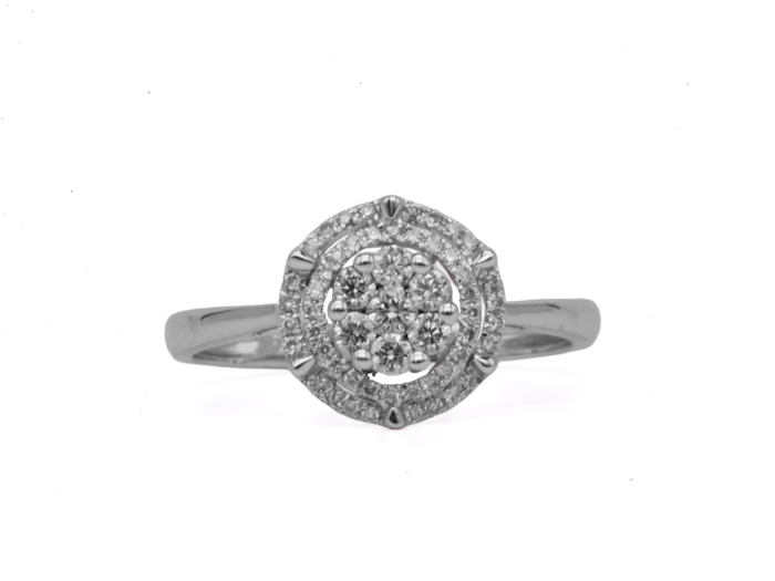 Bague moderne or 18 carats et diamants naturels ronde – Image 2