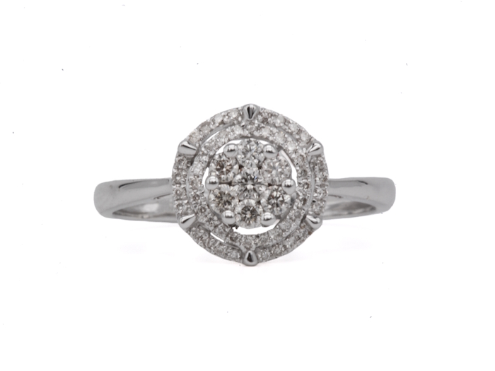 Bague moderne or 18 carats et diamants naturels ronde
