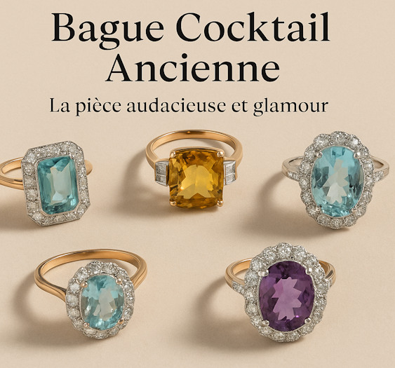 Bague cocktail ancienne : l’élégance vintage qui revient sur le devant de la scène