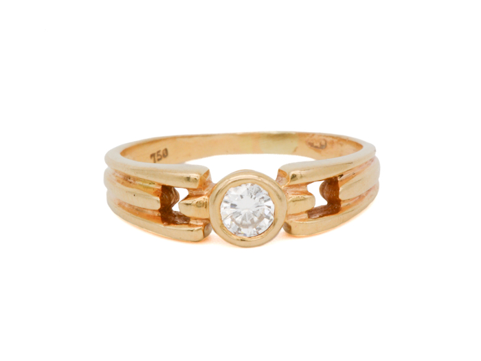 Bague solitaire diamant taille brillant 0,25 carat