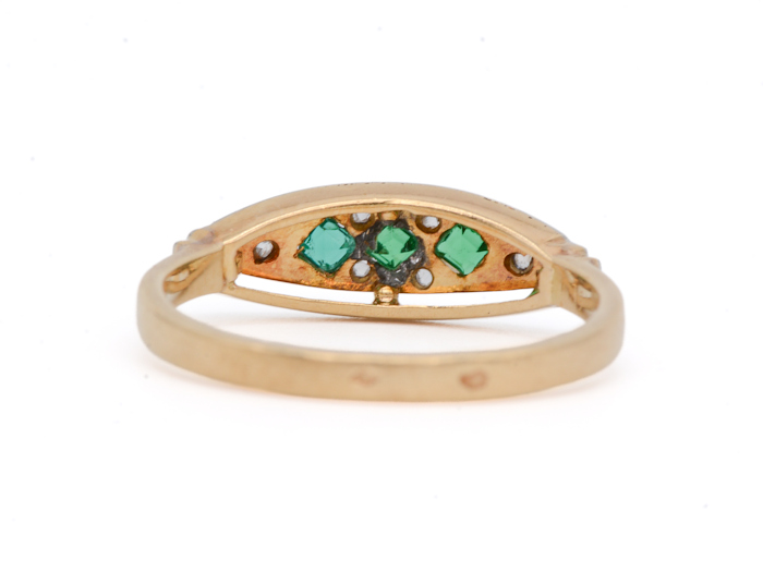 Dos de bague jarretière Art déco en or jaune et or blanc 18 carats
